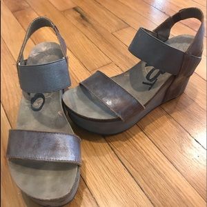 OTBT Bushnell Wedge Sandal in Pewter